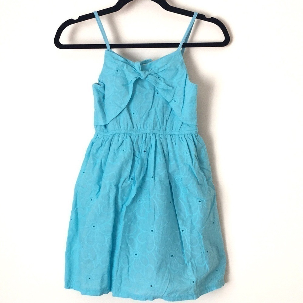 Love Fire girls teal eyelet skater dress NWT